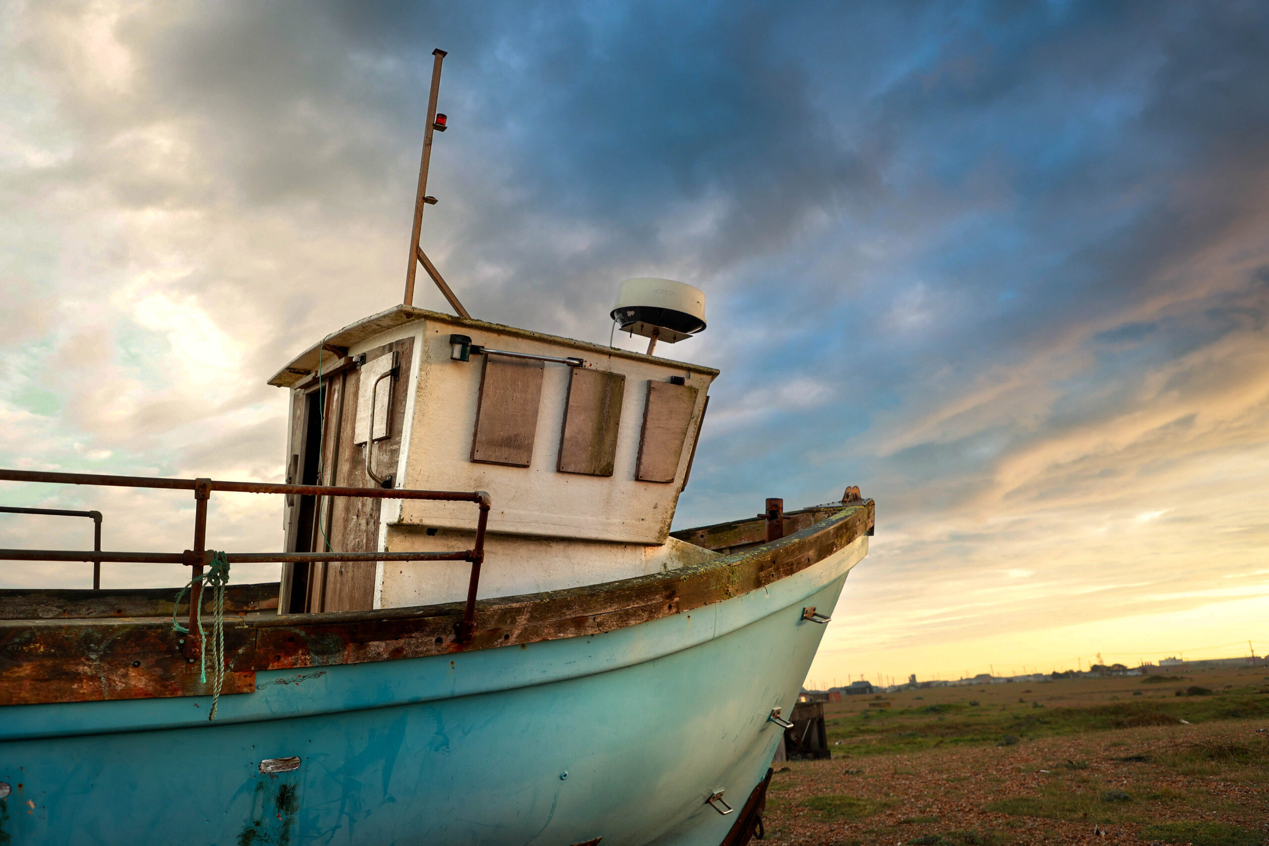 Romney Marsh sunset photography – a local beauty showing the human impact on nature
